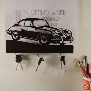 PORSCHE 356 déclinée en porte document/accroche clés