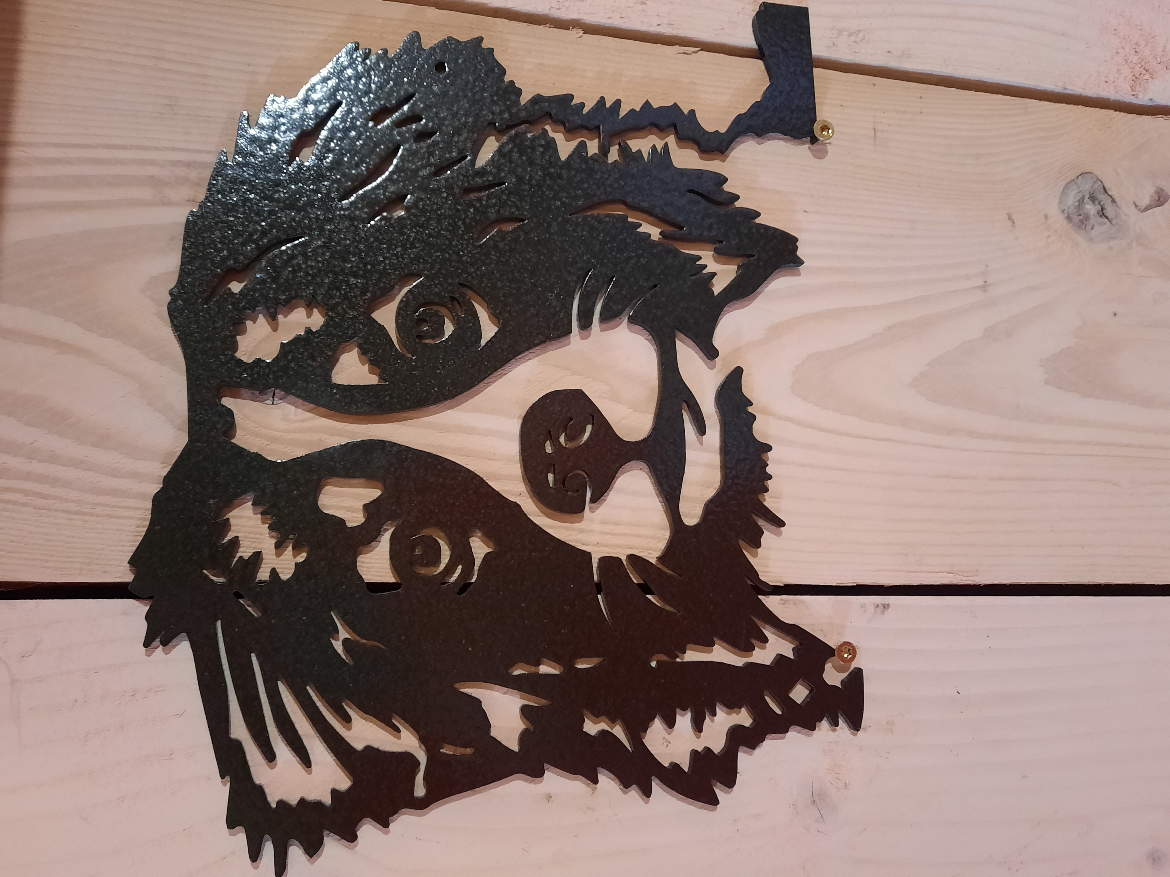 Silhouette De Chien En Métal Pour Jardin - Décoration Extérieure 17,7x25 Cm - En Fer Noir - À Planter Dans Le Sol