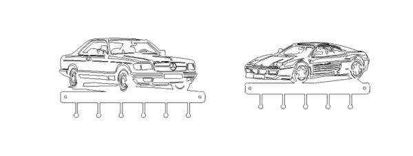 Ensemble accroche clé w126 et ferrari 348